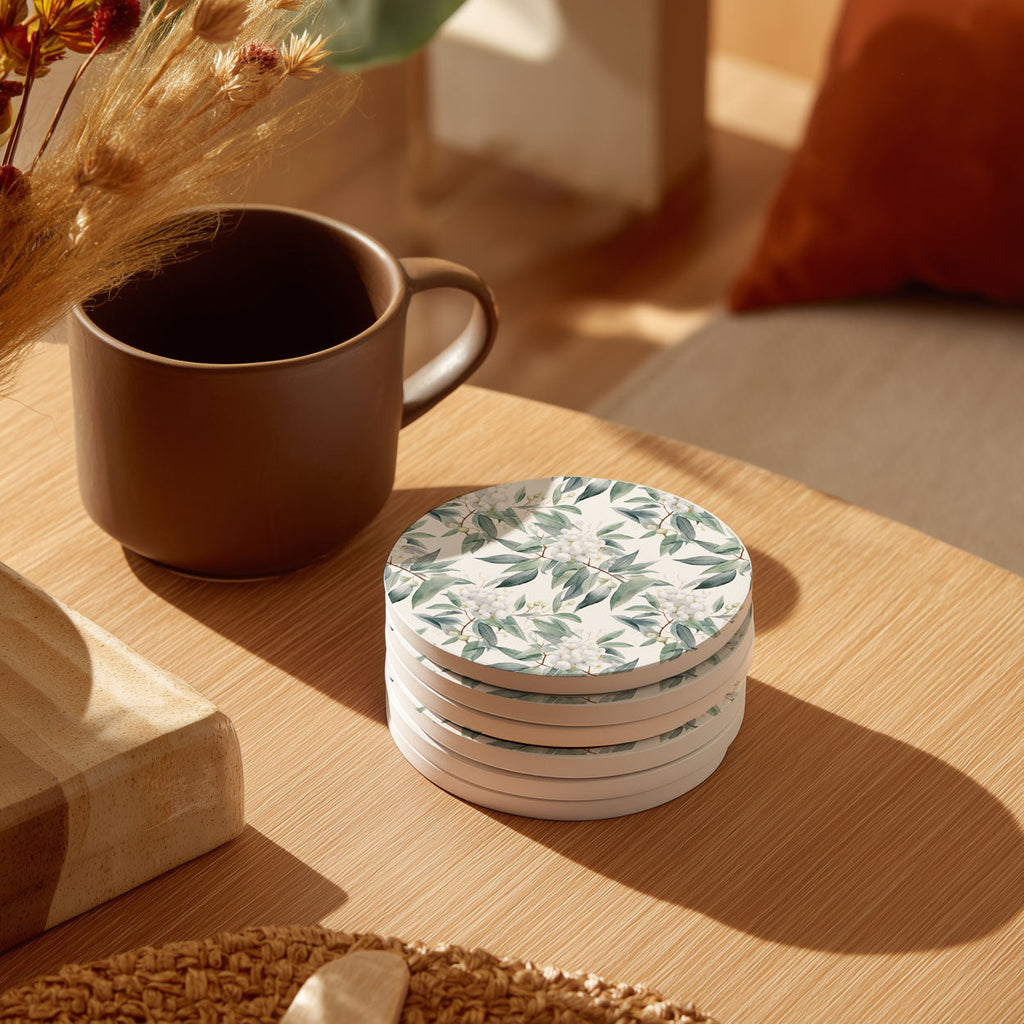 Eucalyptus Botanical Ceramic Coasters