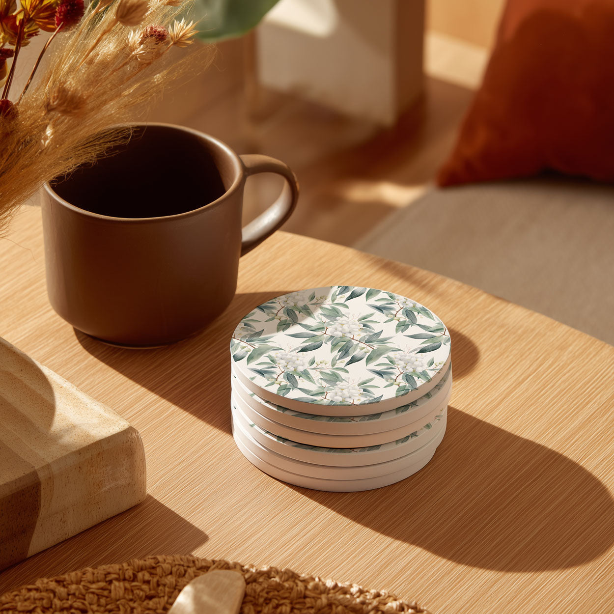Eucalyptus Botanical Ceramic Coasters