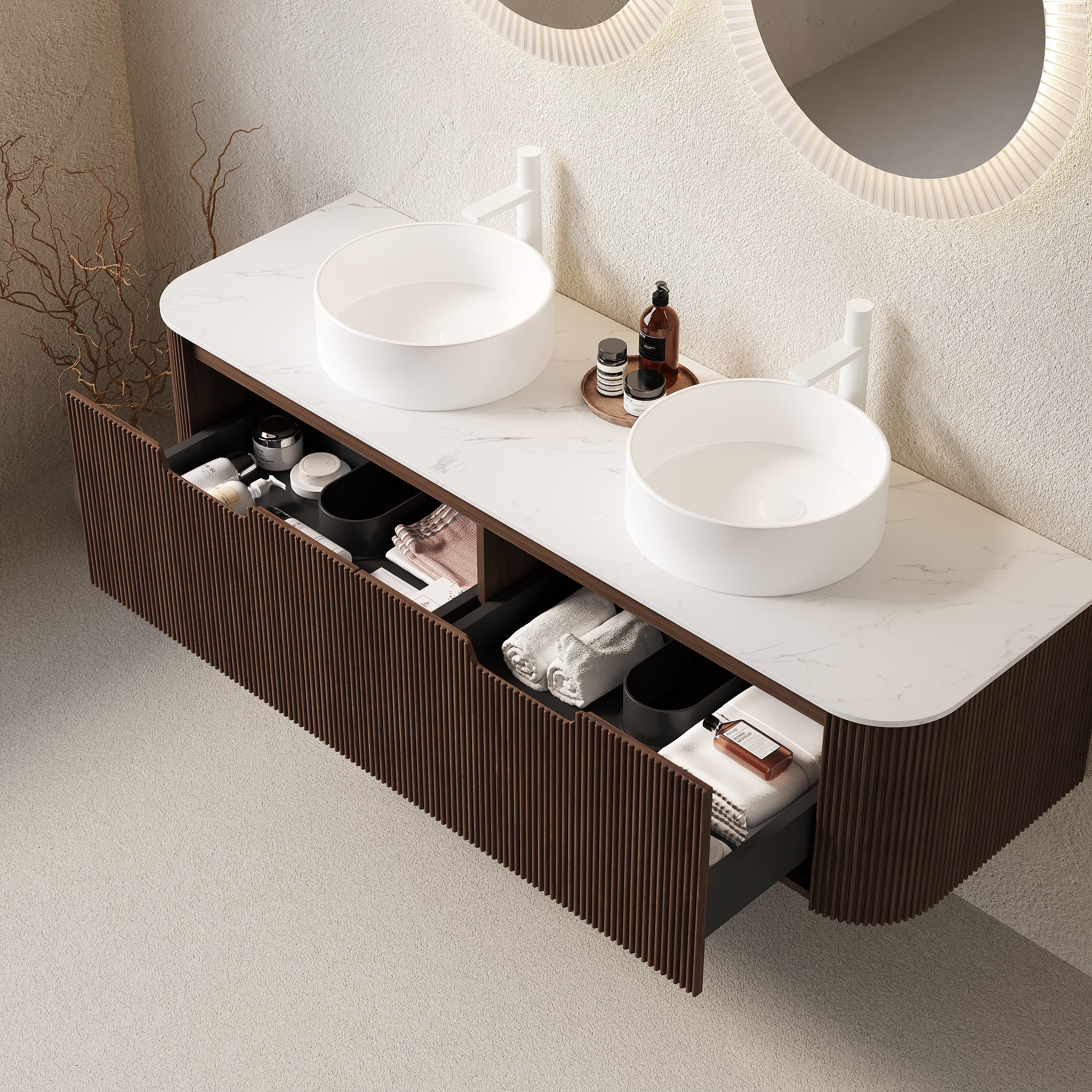 Dina 60" Bathroom Vanity & Sinks