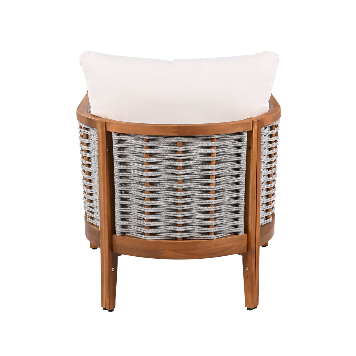 Woven Rope Outdoor Lounge Set — Beige, 4 Seats