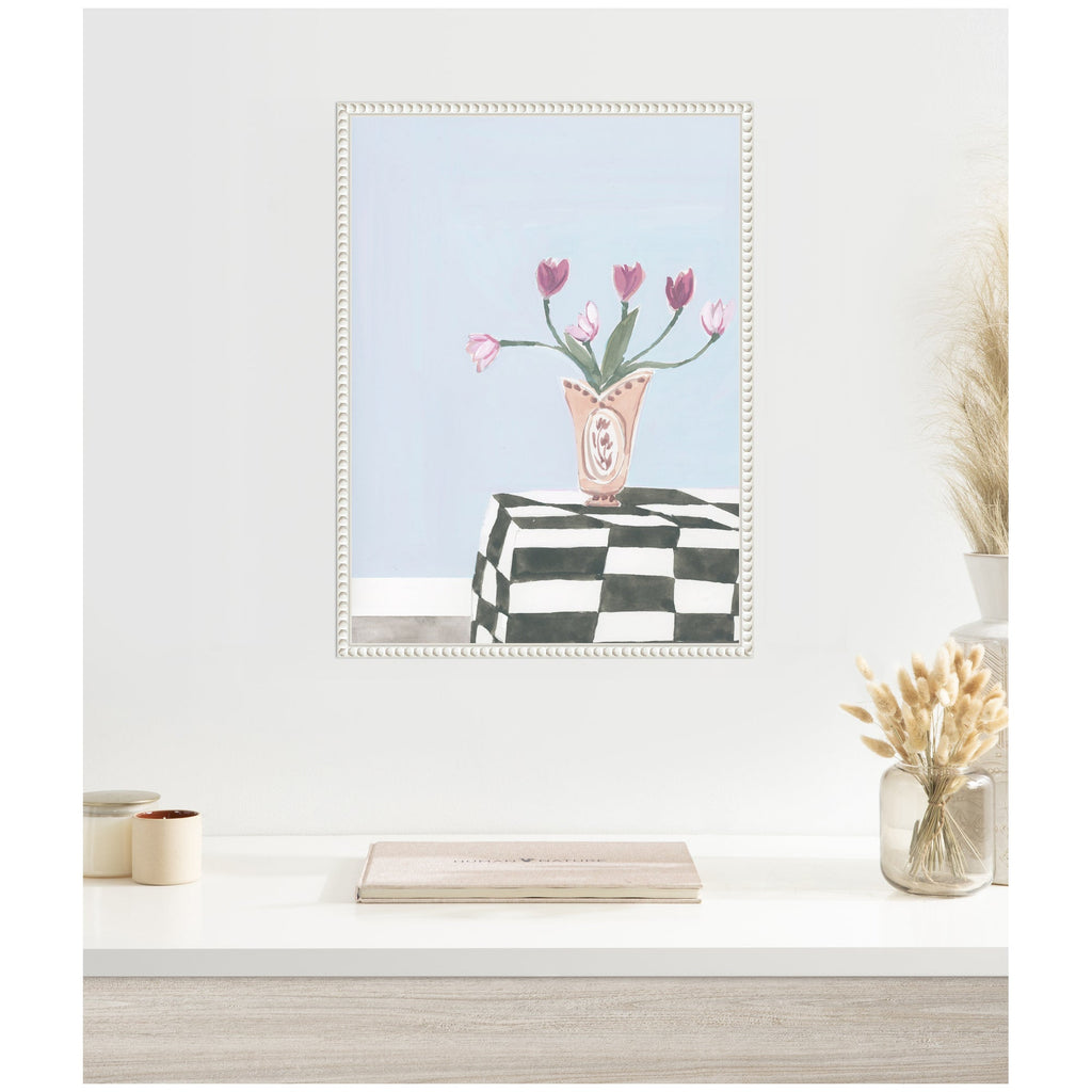 Painted Table by Teju Reval Framed Canvas Wall Art Print