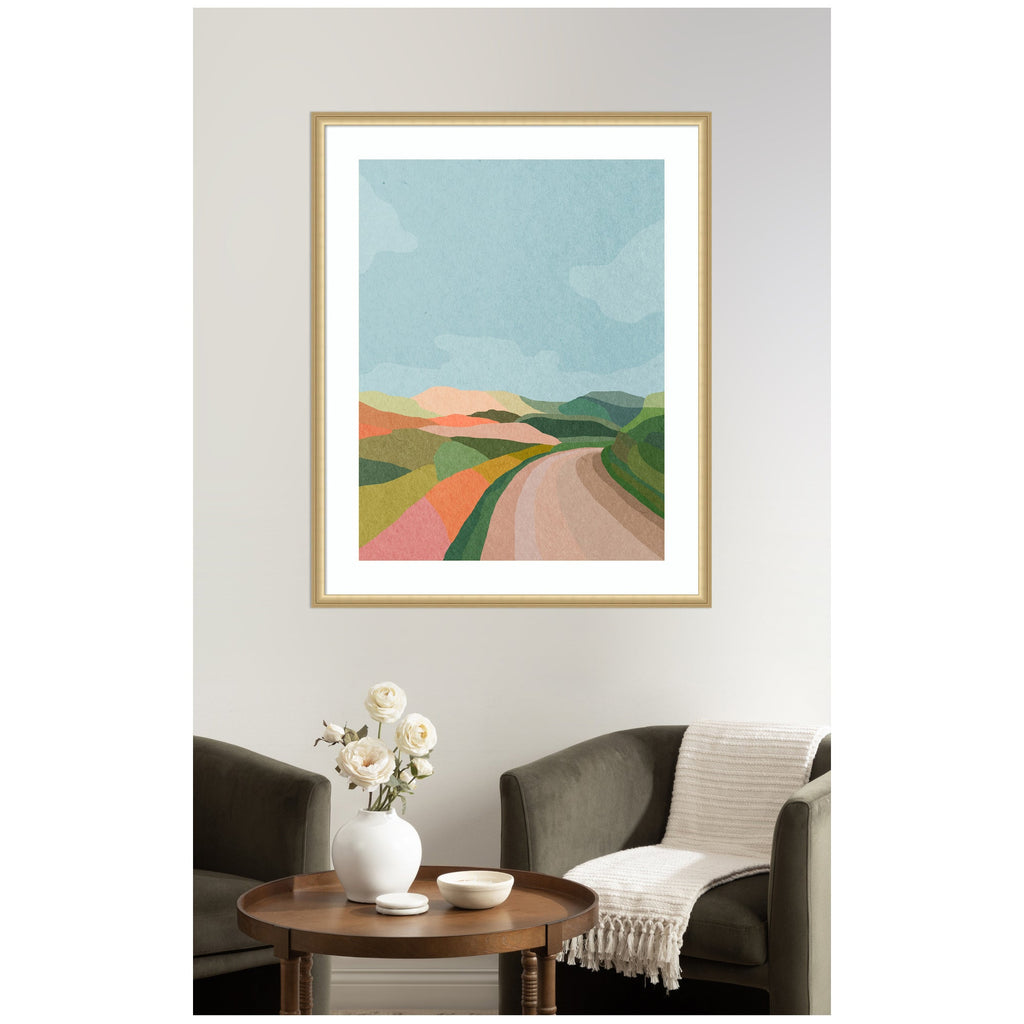 Framed Art Beautiful Landscape with Road by July Art Prints