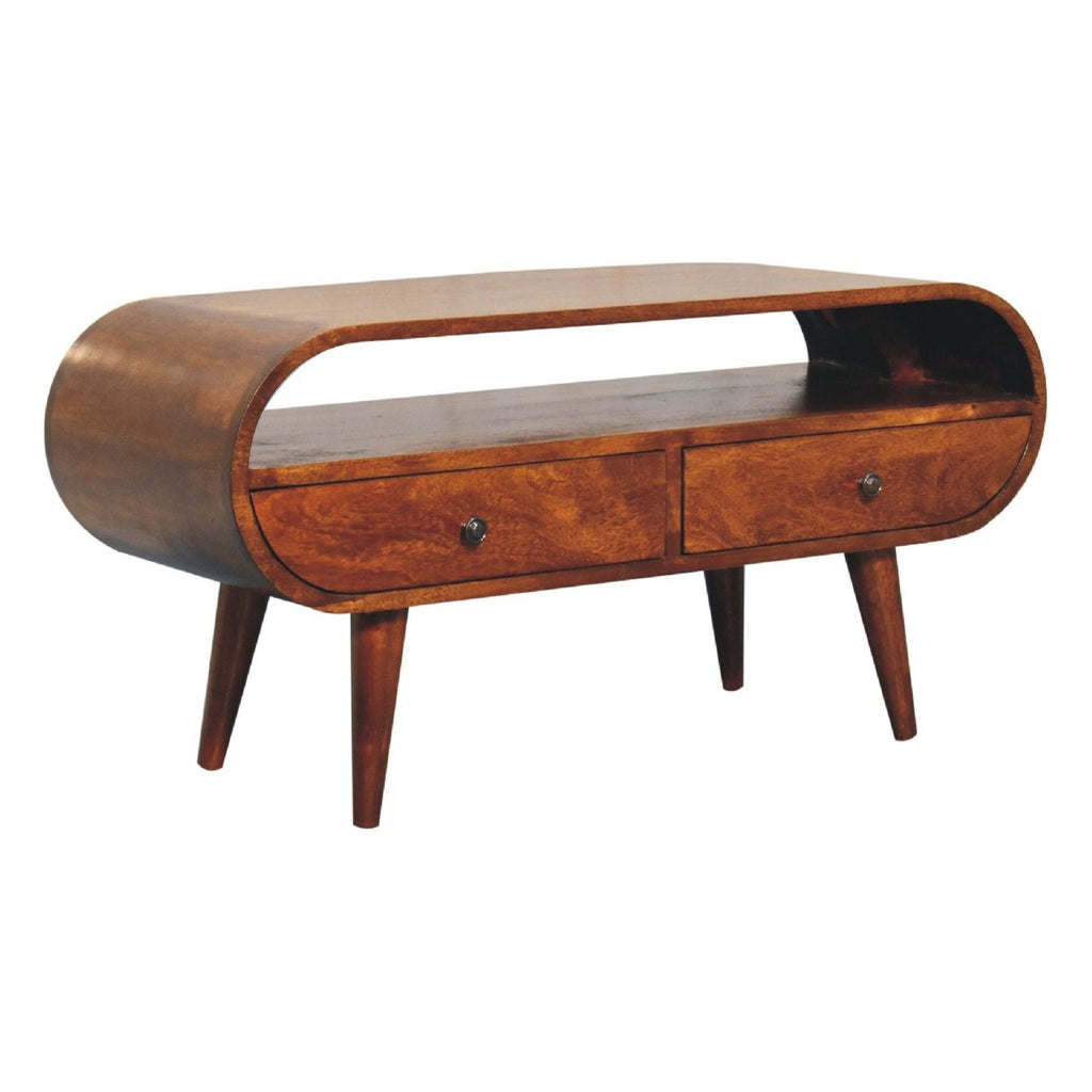 Circular Mango Wood Media Console