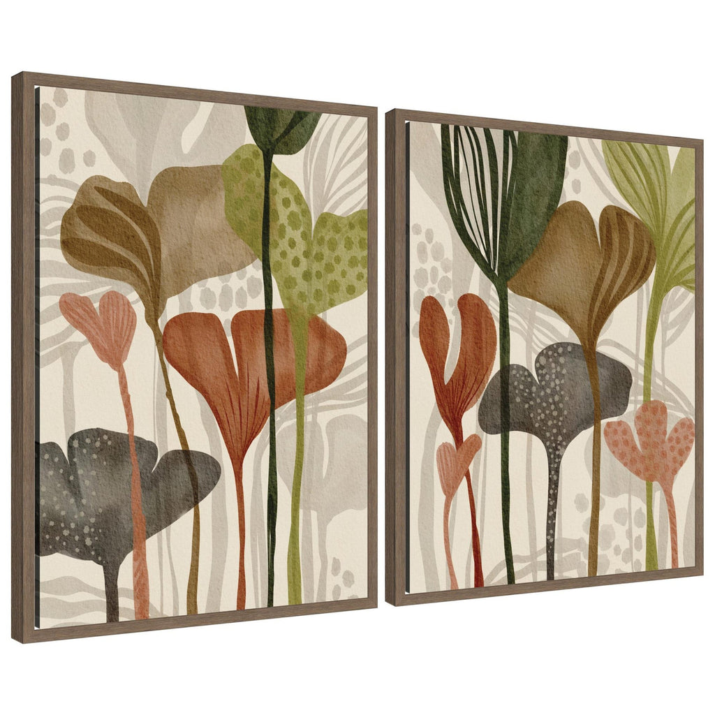 Earthen Botanicals 2 Piece Framed Canvas Wall Art Set by Nikita Jariwala