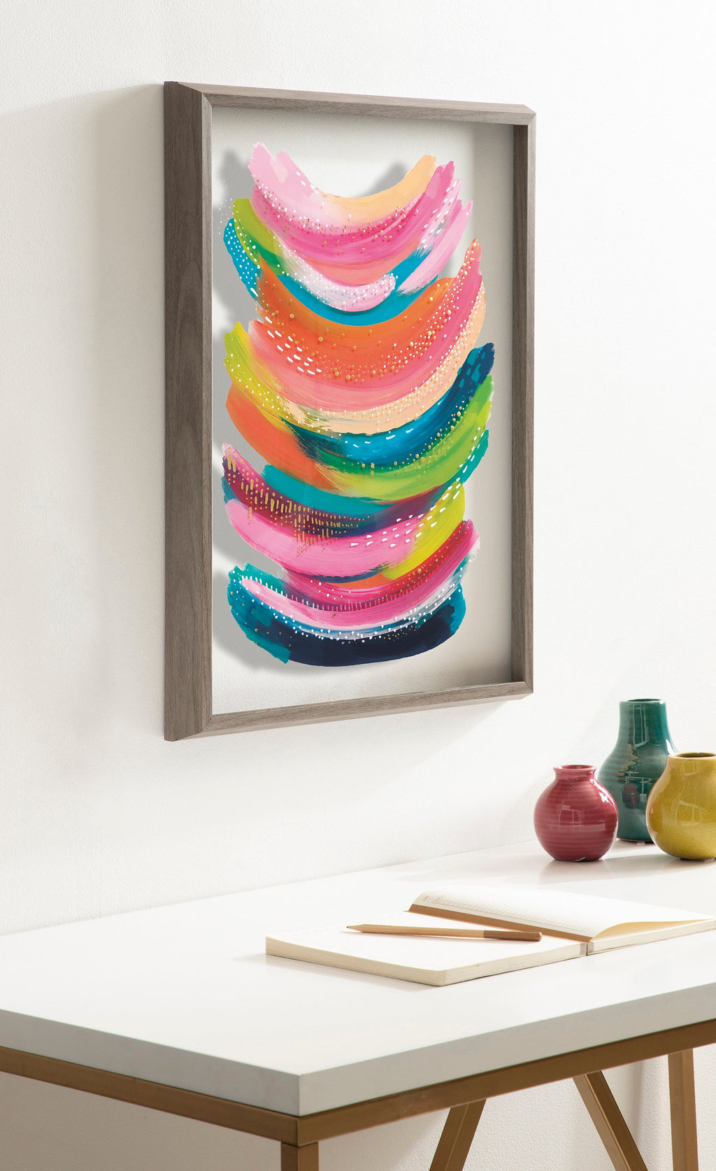 Blake Bright Abstract Framed Printed Art by Jessi Raulet of Ettavee