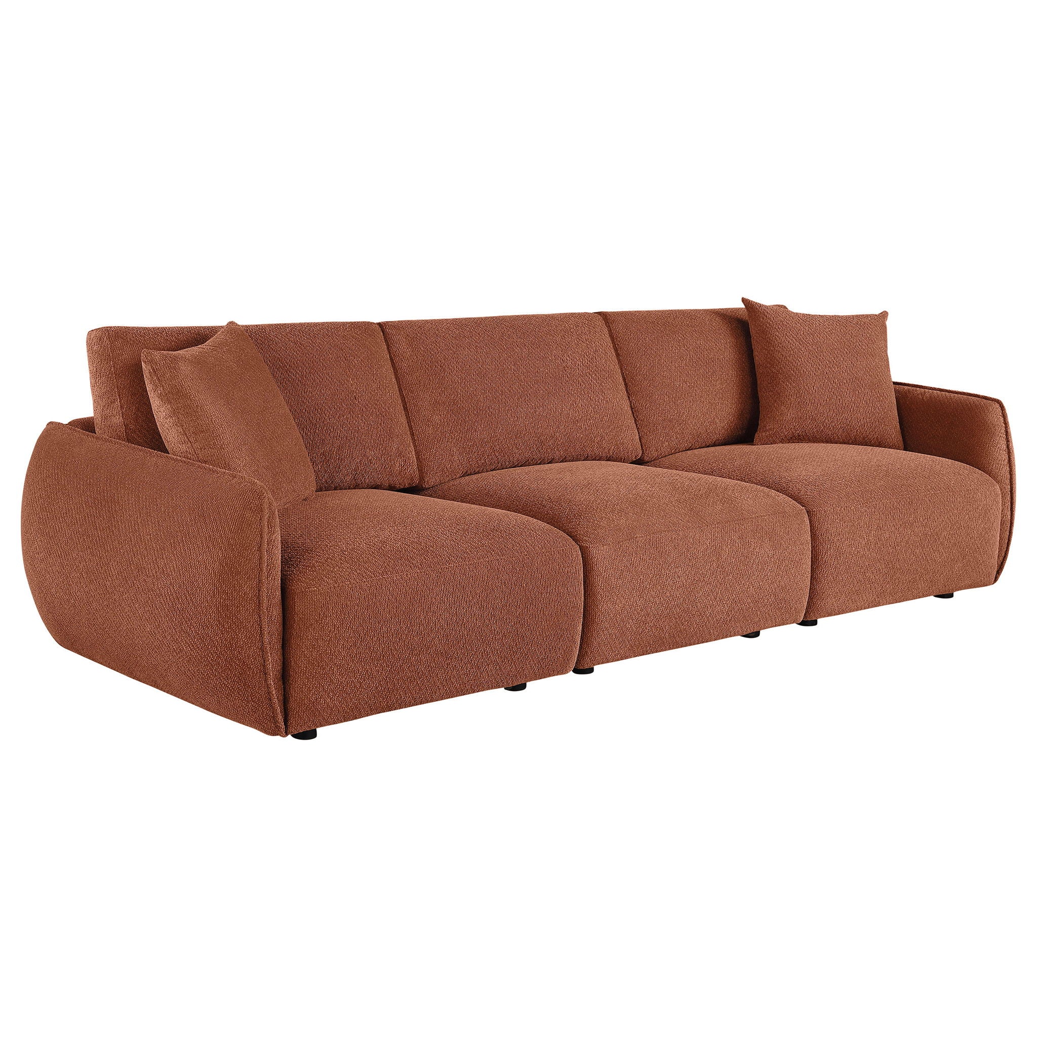 Elysia Chenille Upholstered Modular Lounge Sofa Coral