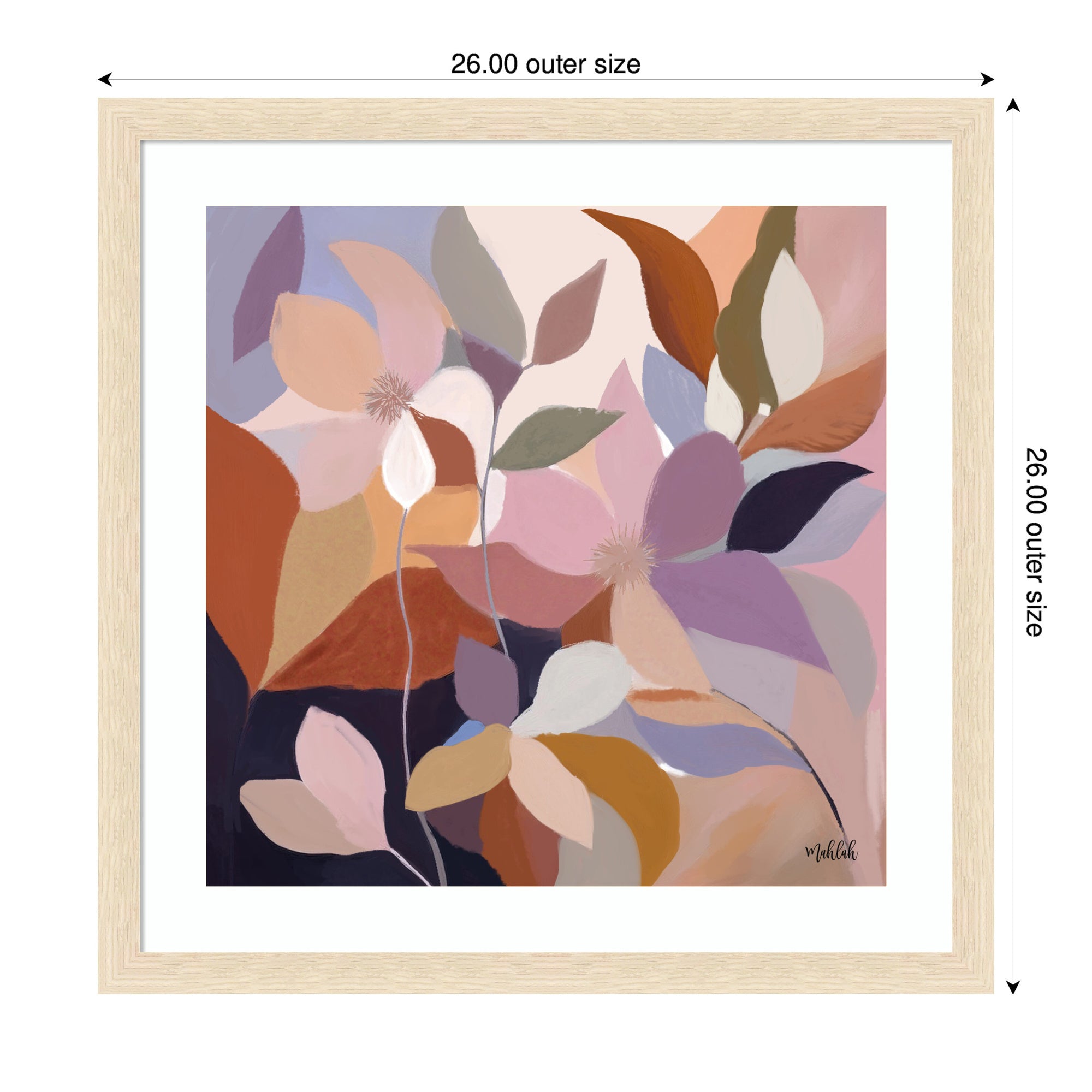 Framed Art Azure leaves by Inkheart Designs