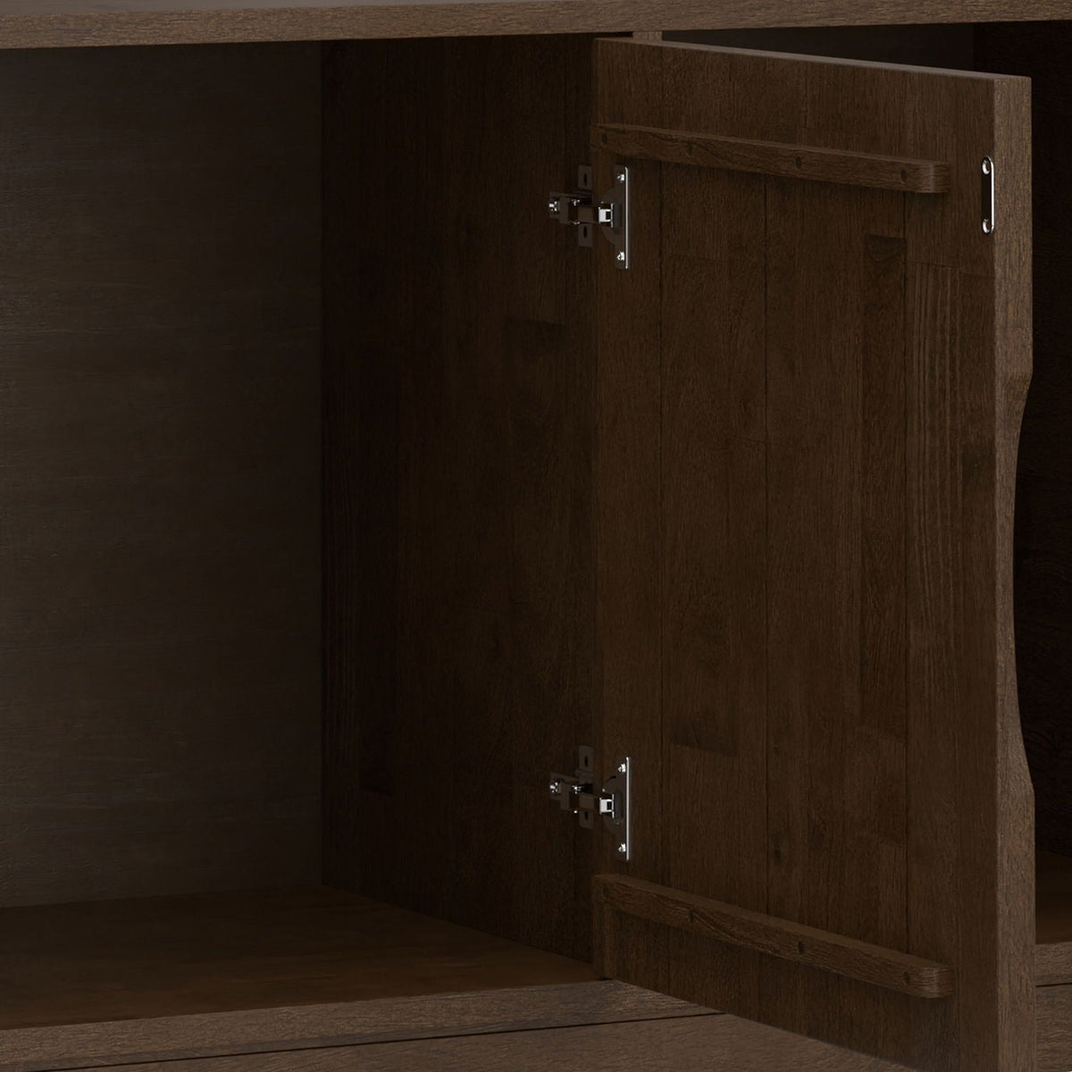 Harper - 3 Door Sideboard Buffet / Storage Cabinet - Walnut Brown