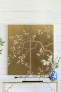 Gold Cherry Blossom Wall Panels — Set of 2