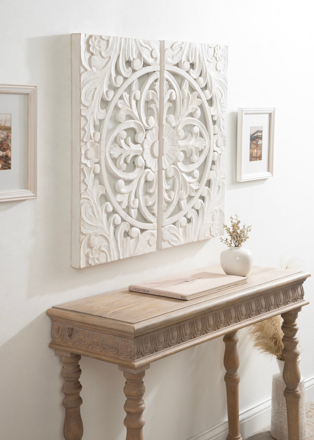 Saanvi Carved Wood Wall Art Set