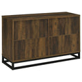 Thurston - 4 Door Accent Cabinet Carved Doors - Dark Brown