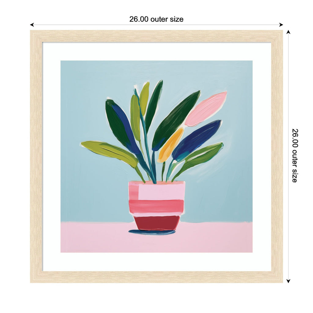 Framed Art Playful Potted Plant Still Life by The Creative Bunch Studio