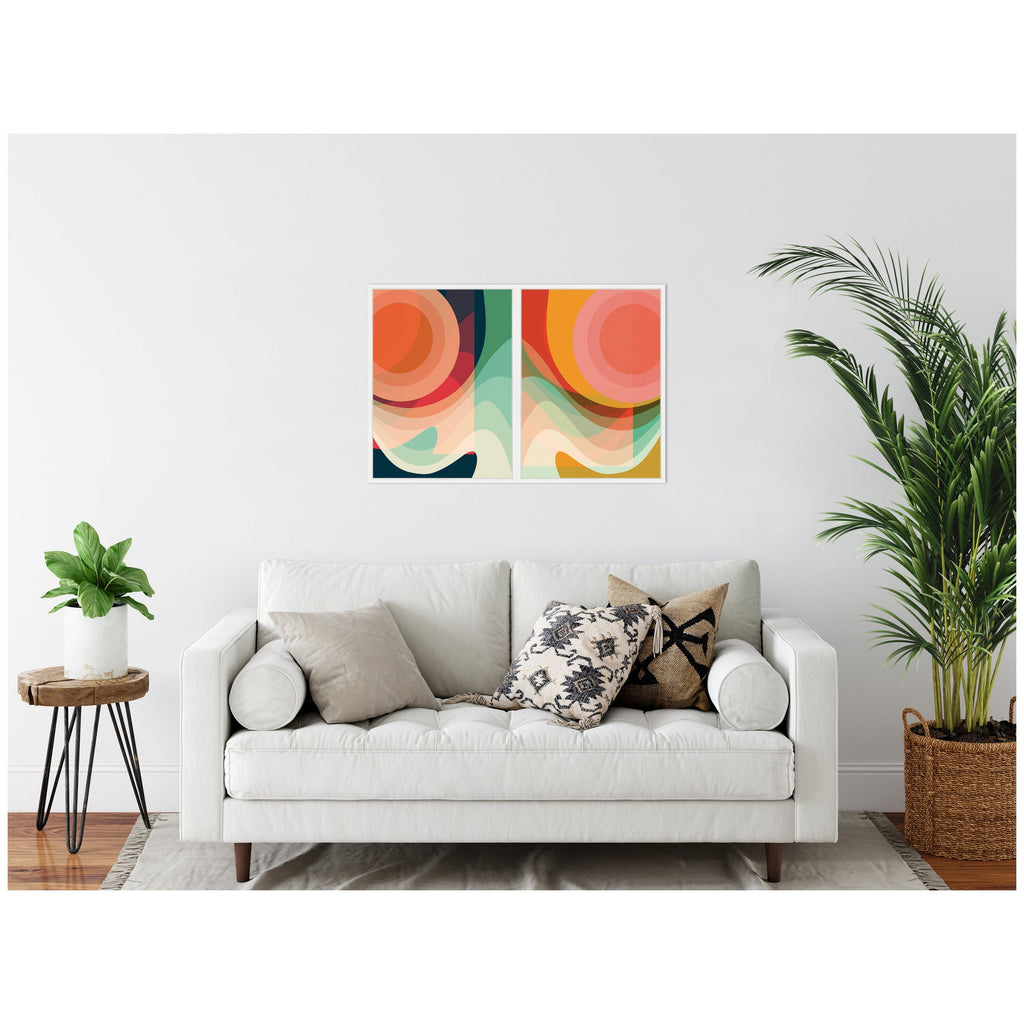 Sylvie Summer Sun 1 and 2 Framed Canvas Art Set by Alicia Bock
