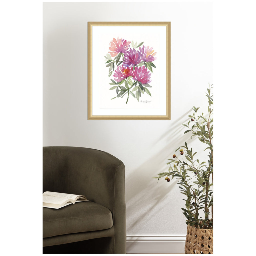 Framed Art Abstract Watercolor Pink Floral by Patricia Shaw
