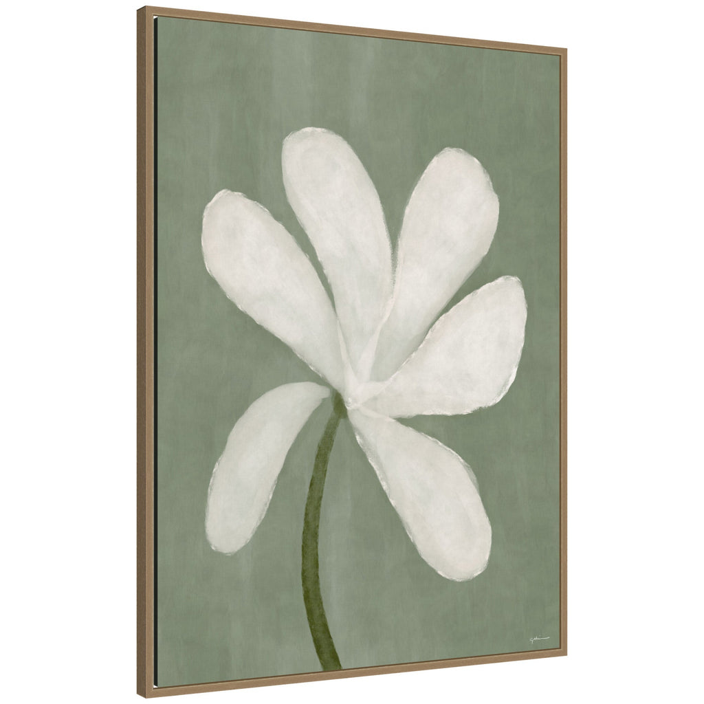White Floral by Gabrielly Guedes Framed Canvas Wall Art Print