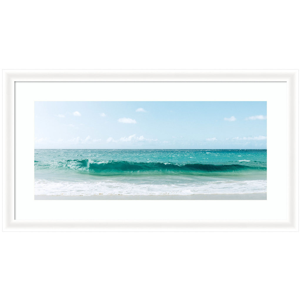 Framed Art Beach Ocean Day over Blue Clear Waters by Alicia Abla