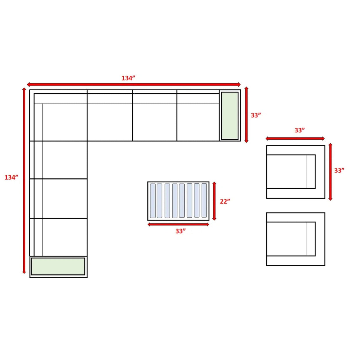 All-Weather Wicker Sectional Seating Group with Cushions