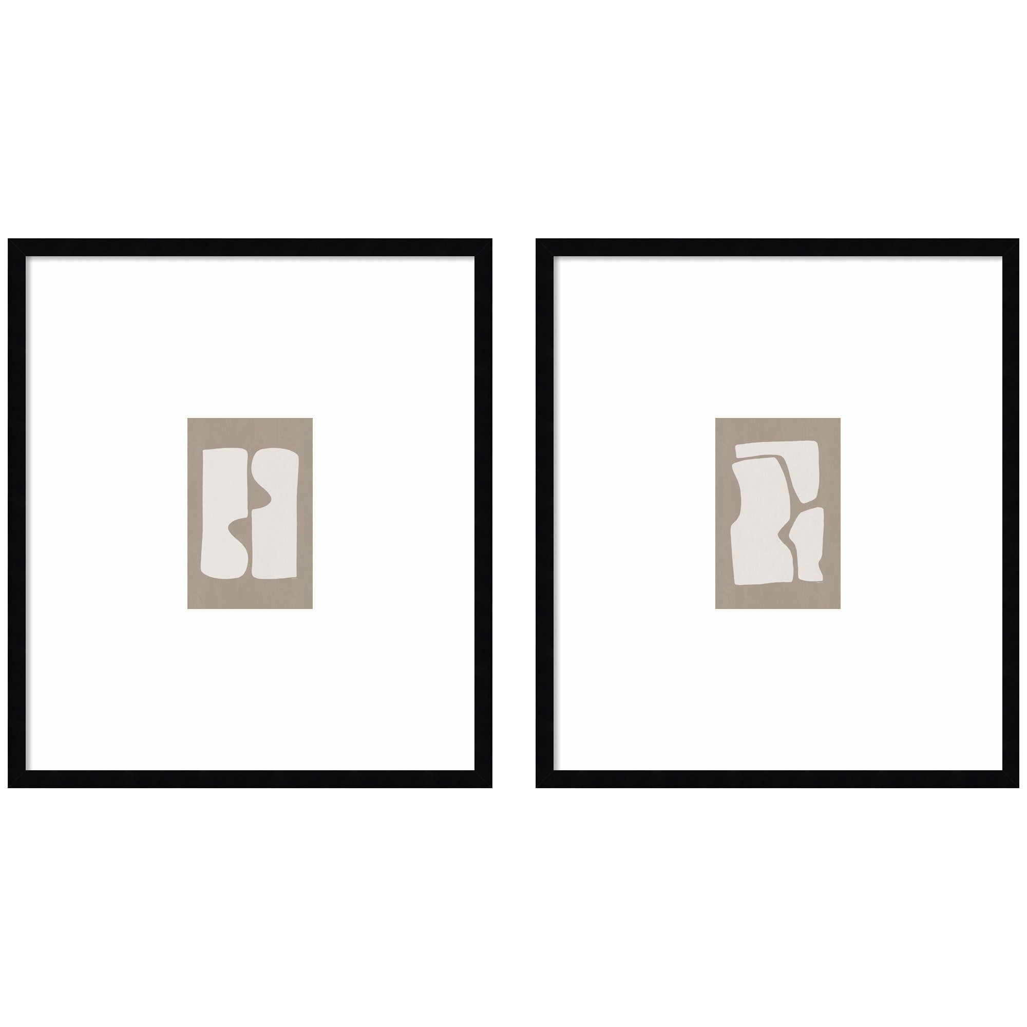 Organic Figures 01 & 02 2 Piece Framed Wall Art Print Set by Gabrielly Guedes