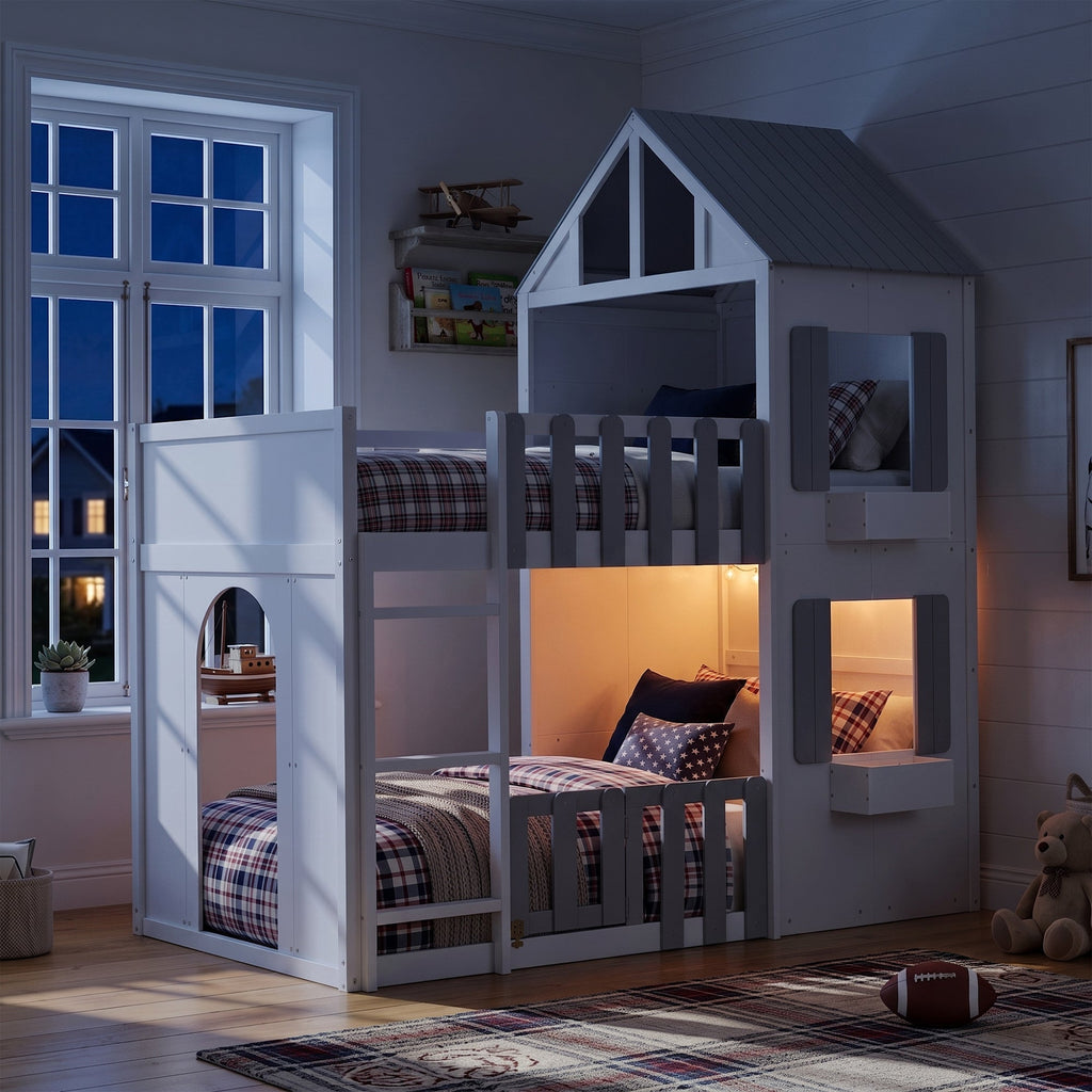 Twin Over Twin House Bunk Bed