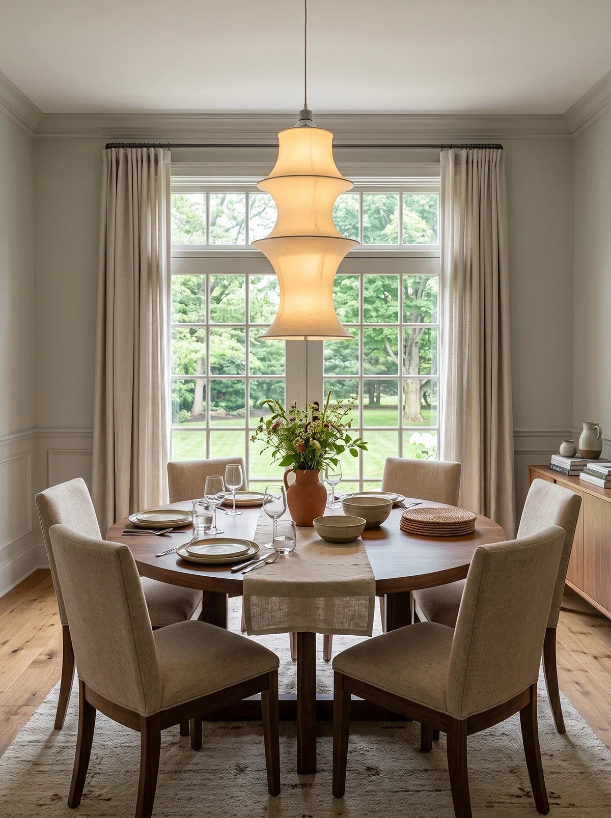 Sculptural Fabric Pendant Light
