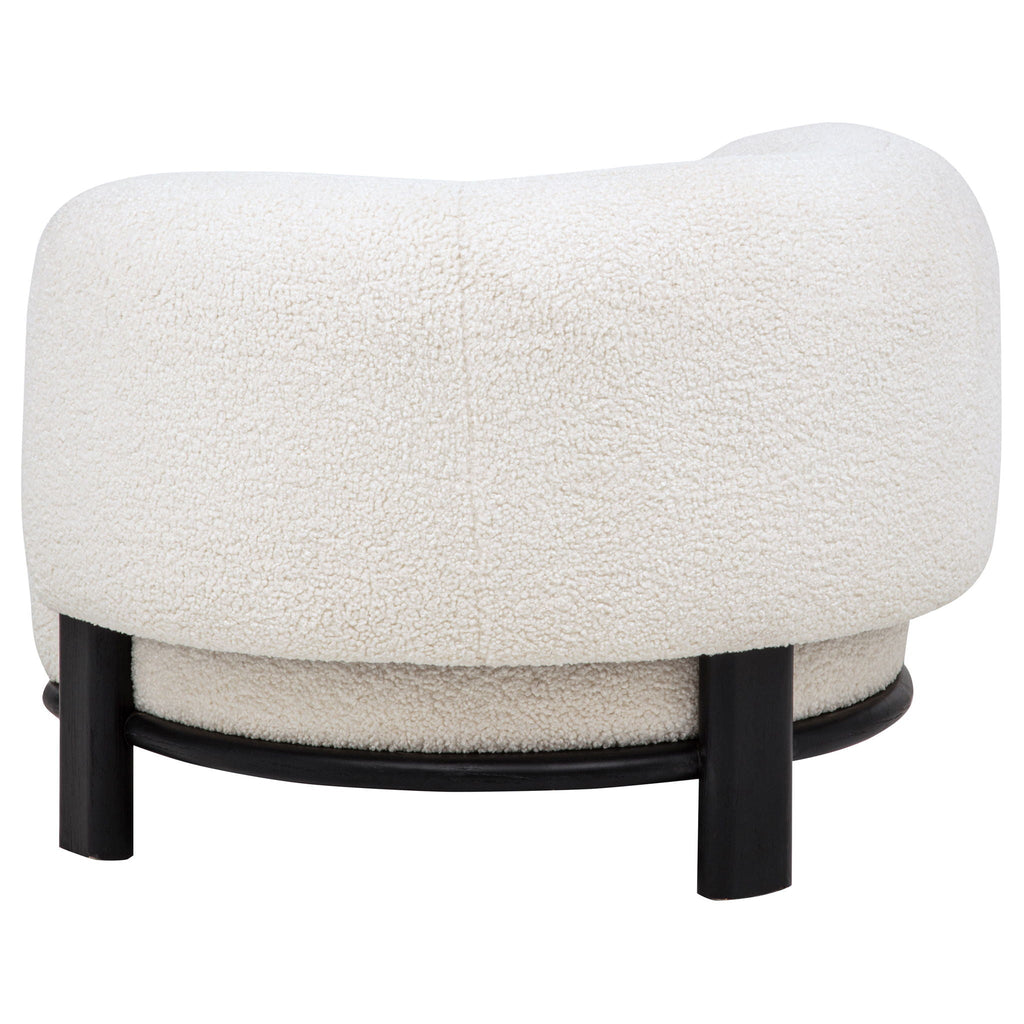Lawler Bouclé Barrel Accent Chair — Ivory & Black