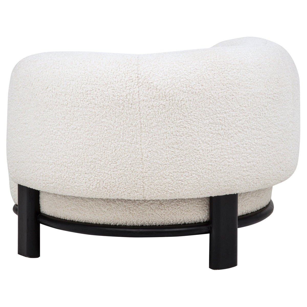 Lawler Bouclé Barrel Accent Chair — Ivory & Black