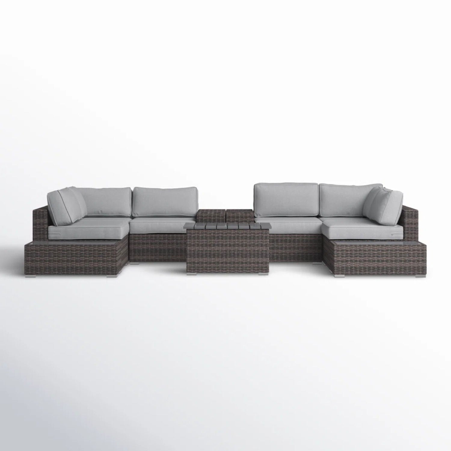 All-Weather Wicker Sectional Seating Group with Cushions