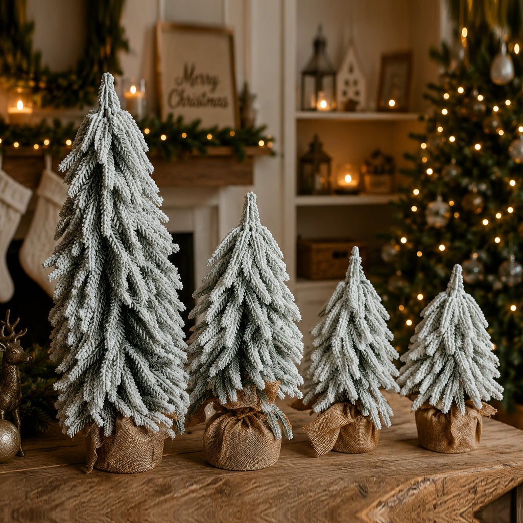 Flocked Mini Christmas Trees