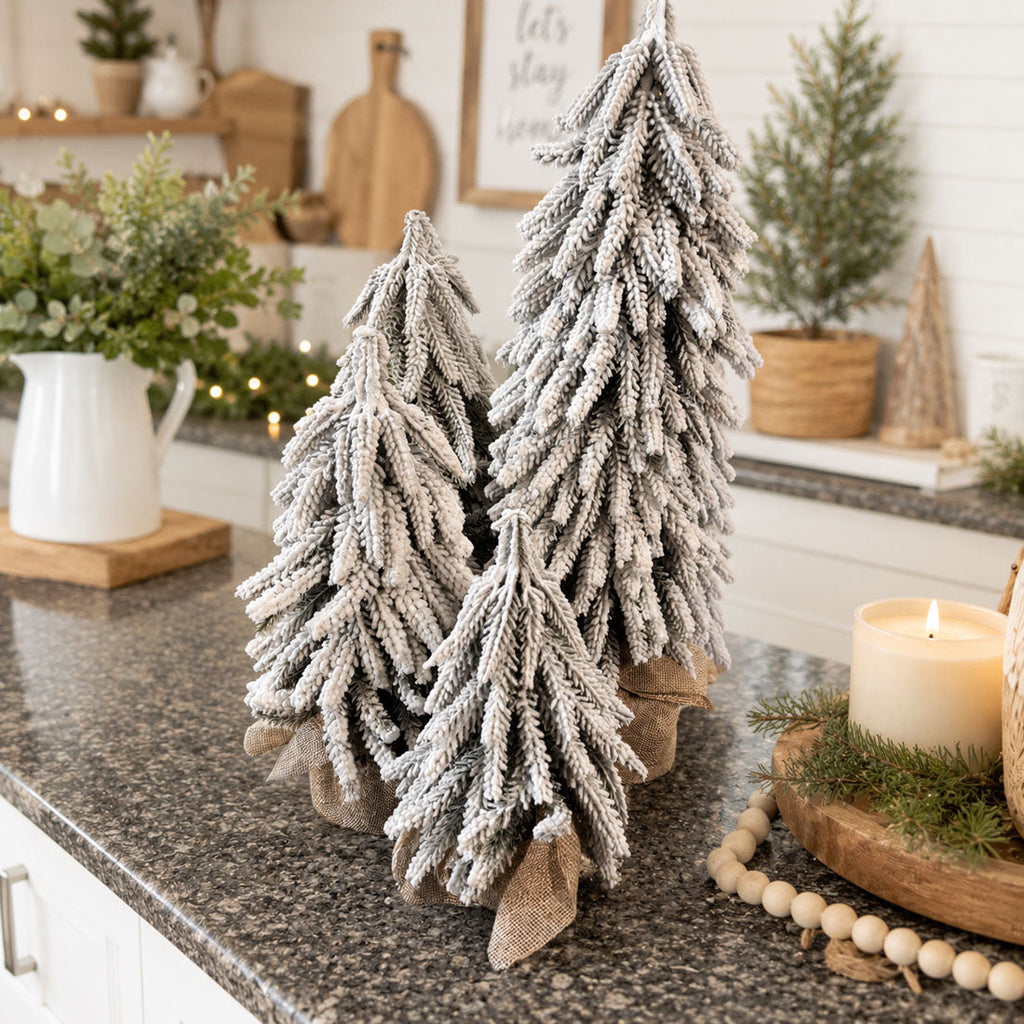 Flocked Mini Christmas Trees
