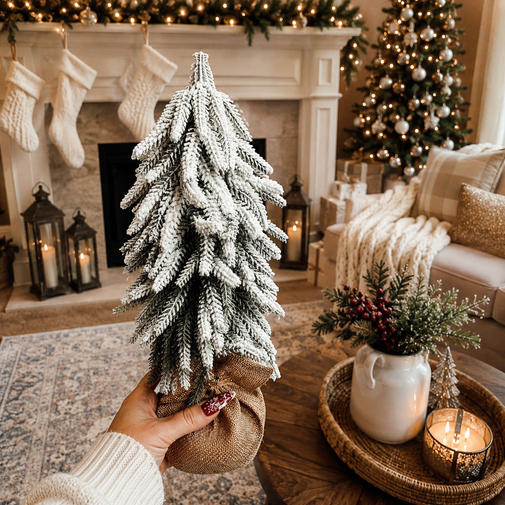 Flocked Mini Christmas Trees