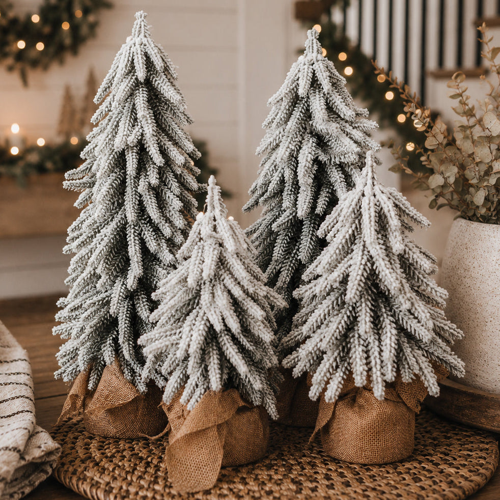 Flocked Mini Christmas Trees