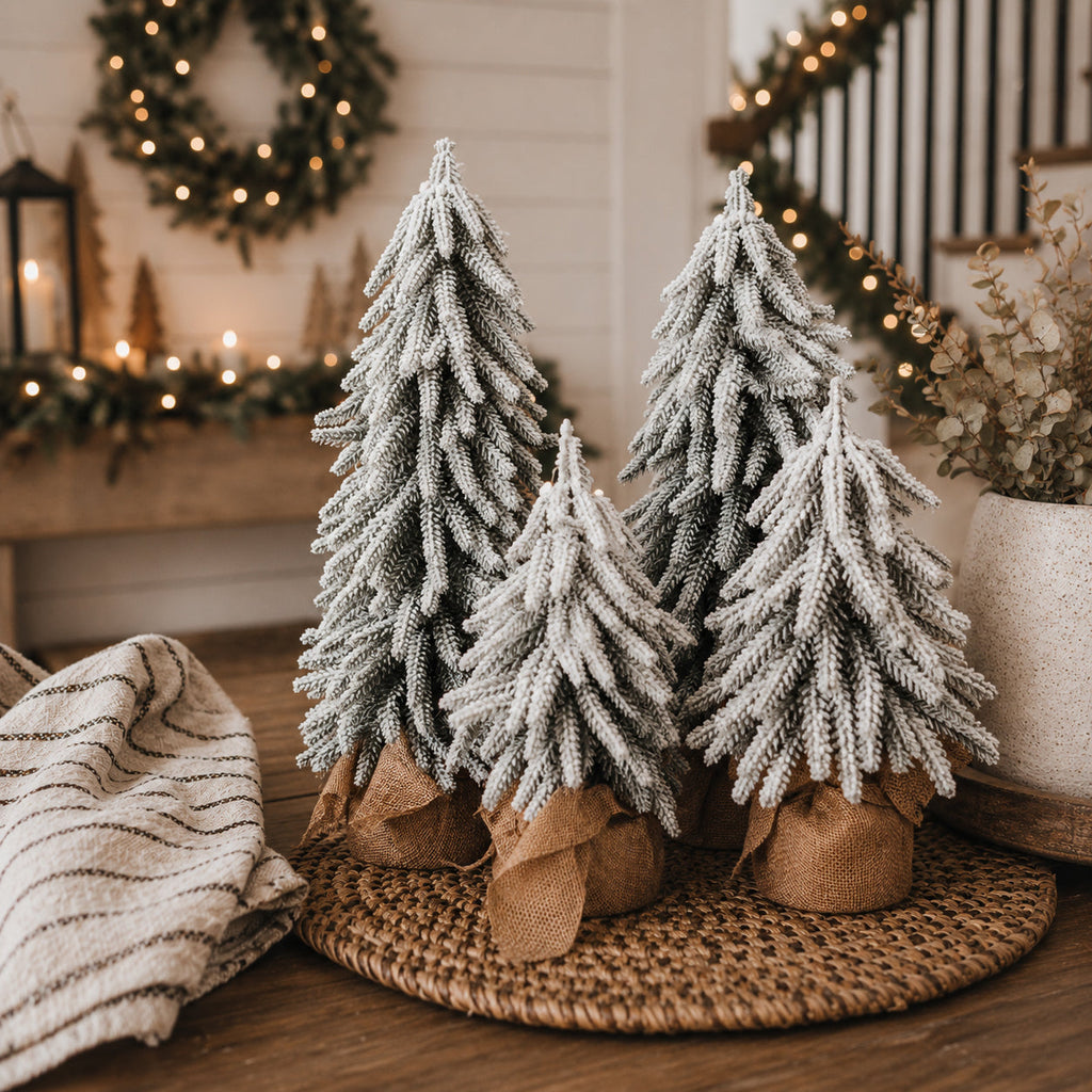 Flocked Mini Christmas Trees