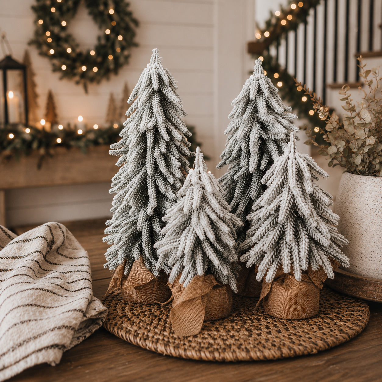 Flocked Mini Christmas Trees