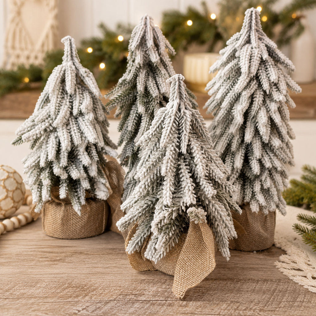 Flocked Mini Christmas Trees