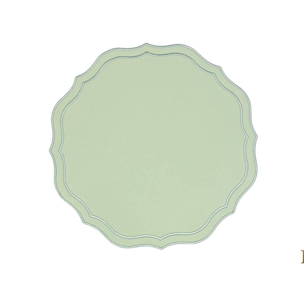 ORCHID LIGHT GREEN SQUARE FAUX LEATHER PLACEMAT (Set Of 4)
