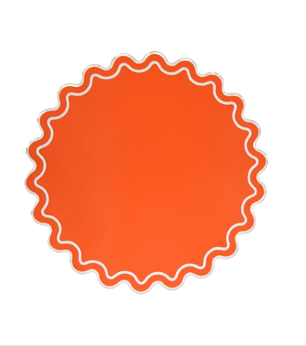 SOLACE ORANGE FAUX LEATHER PLACEMAT (Set Of 4)