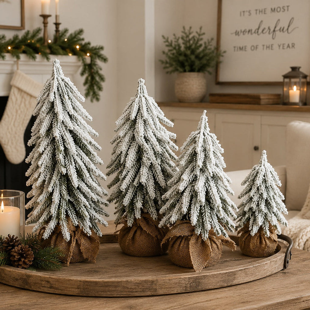 Flocked Mini Christmas Trees