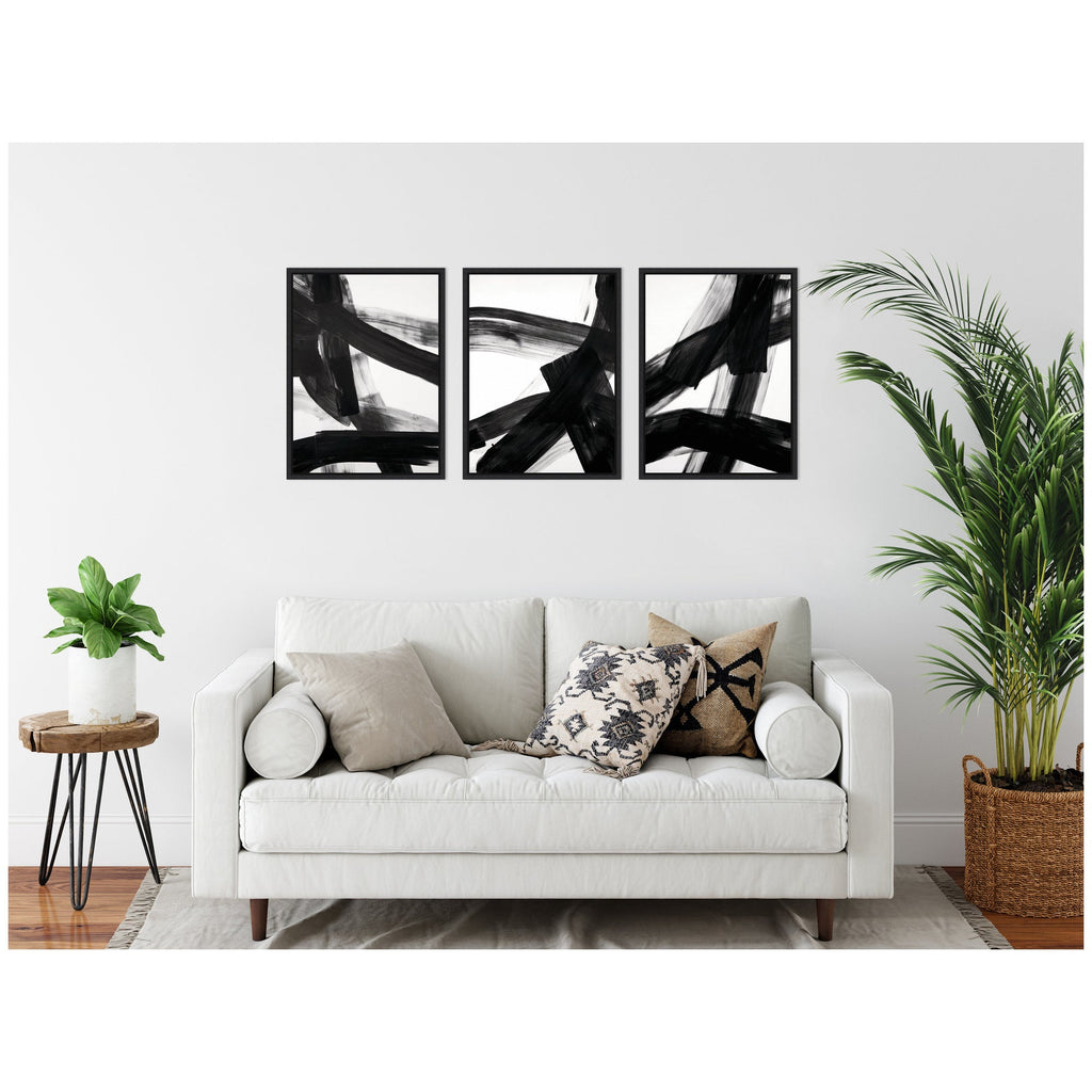 Black Mark No. 1, No. 2, & No. 3 3 Piece Framed Canvas Wall Art Set by Amy Lighthall