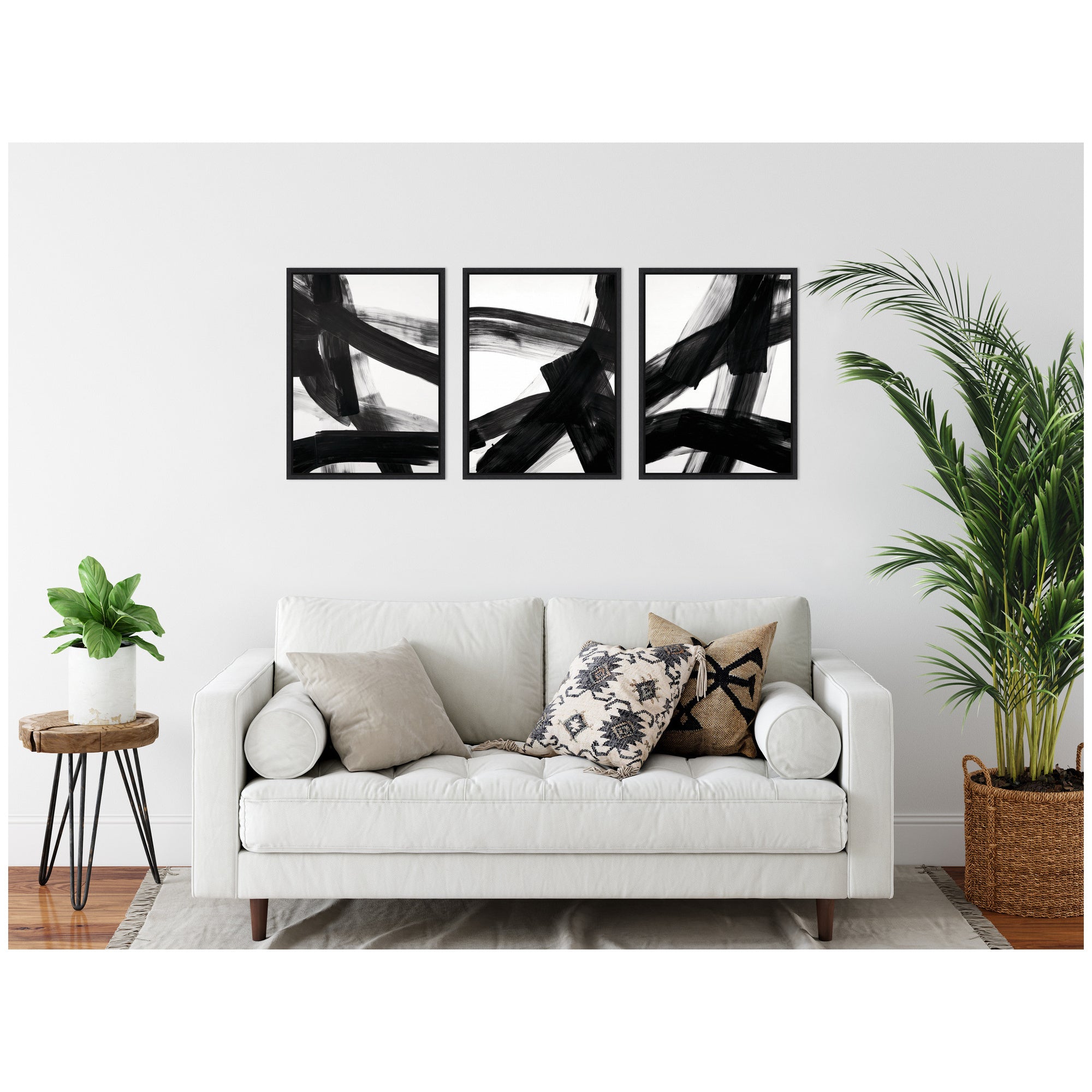 Black Mark No. 1, No. 2, & No. 3 3 Piece Framed Canvas Wall Art Set by Amy Lighthall