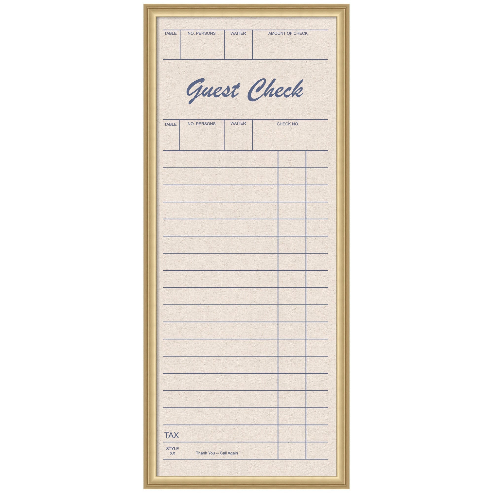 Framed Fabric Pinboard Linen Guest Check Wall Organization