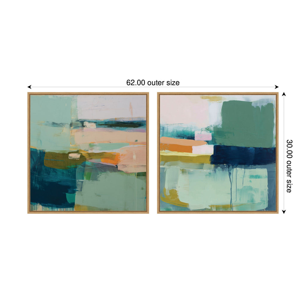 Color Block No. 1 & No. 2 2 Piece Framed Canvas Wall Art Set by Amy Lighthall