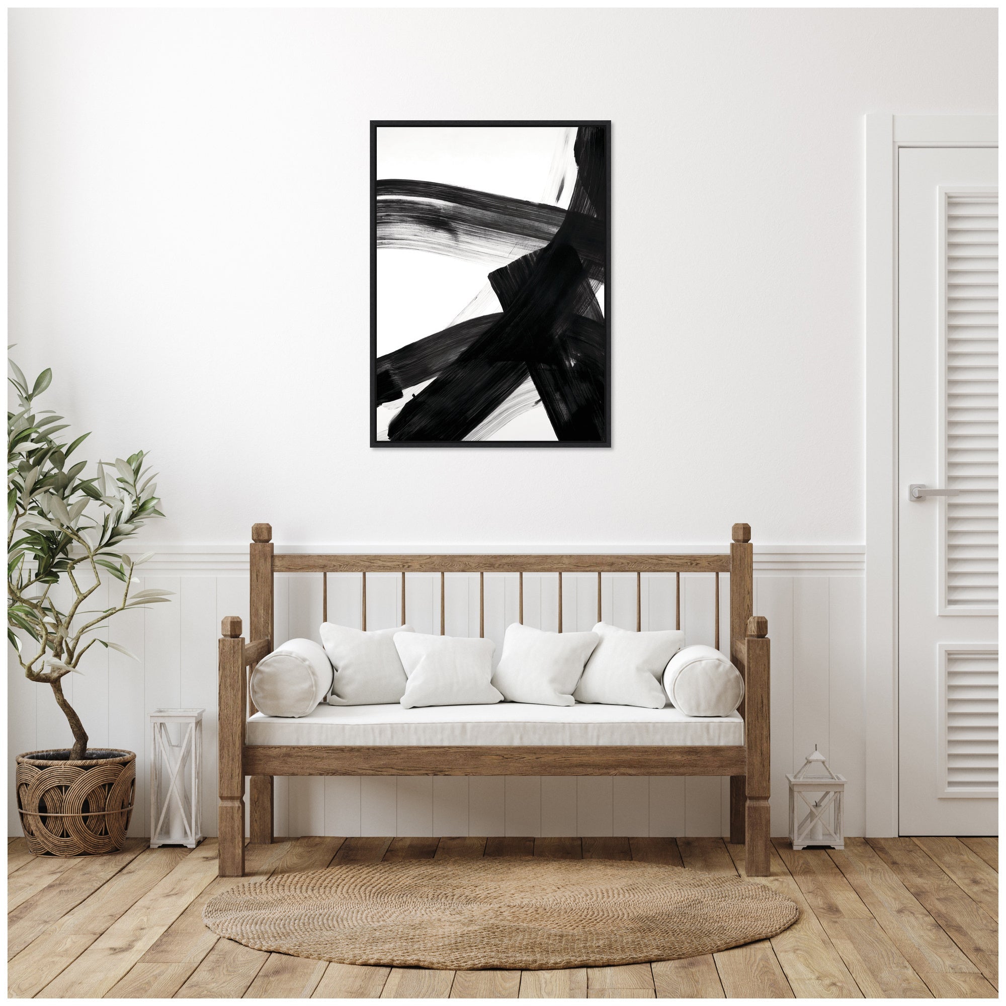 Black Mark No. 2 by Amy Lighthall Framed Canvas Wall Art Print