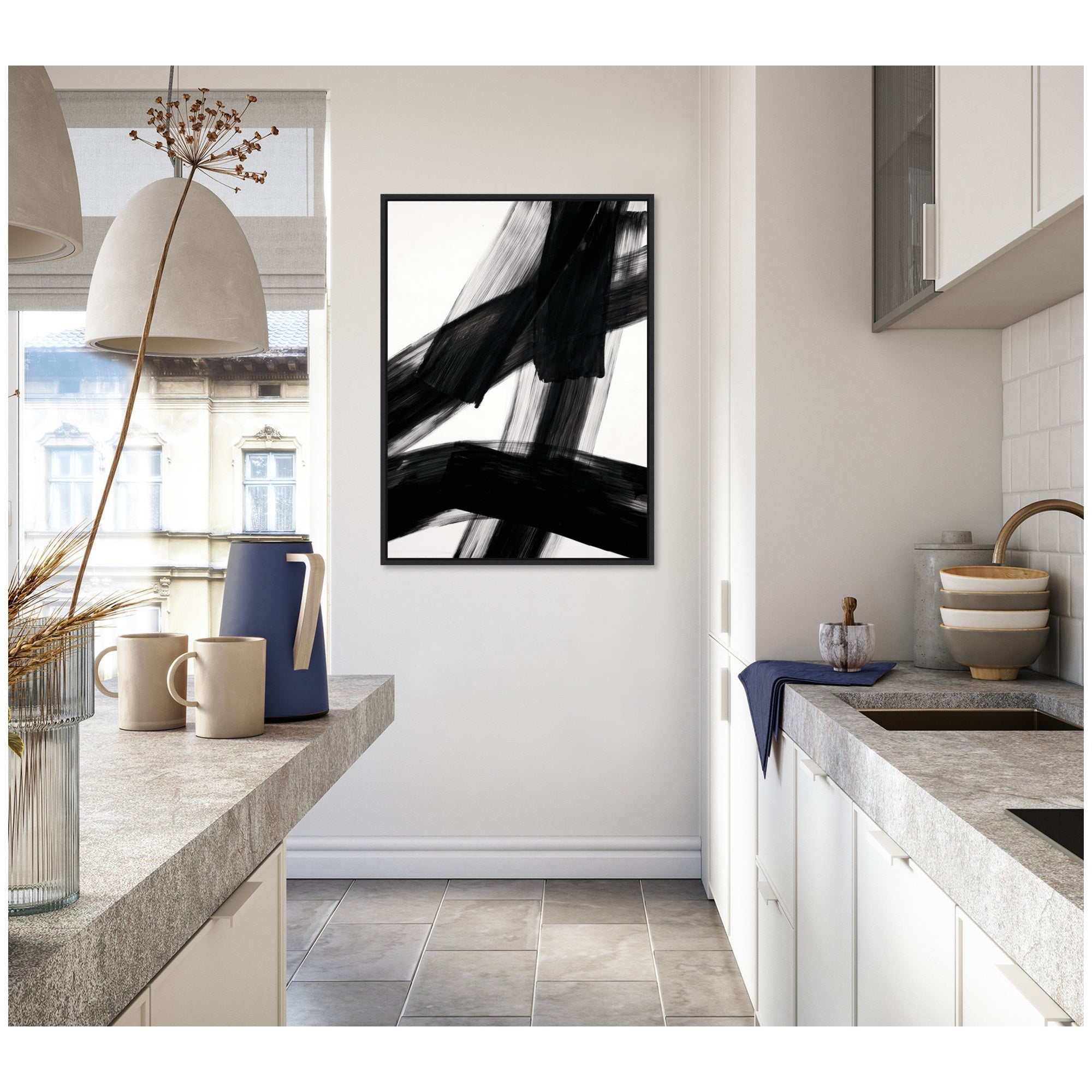 Black Mark No. 3 by Amy Lighthall Framed Canvas Wall Art Print