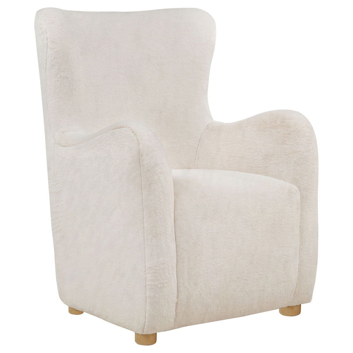 Thornton Sculptural Wingback Lounge Chair — Ivory