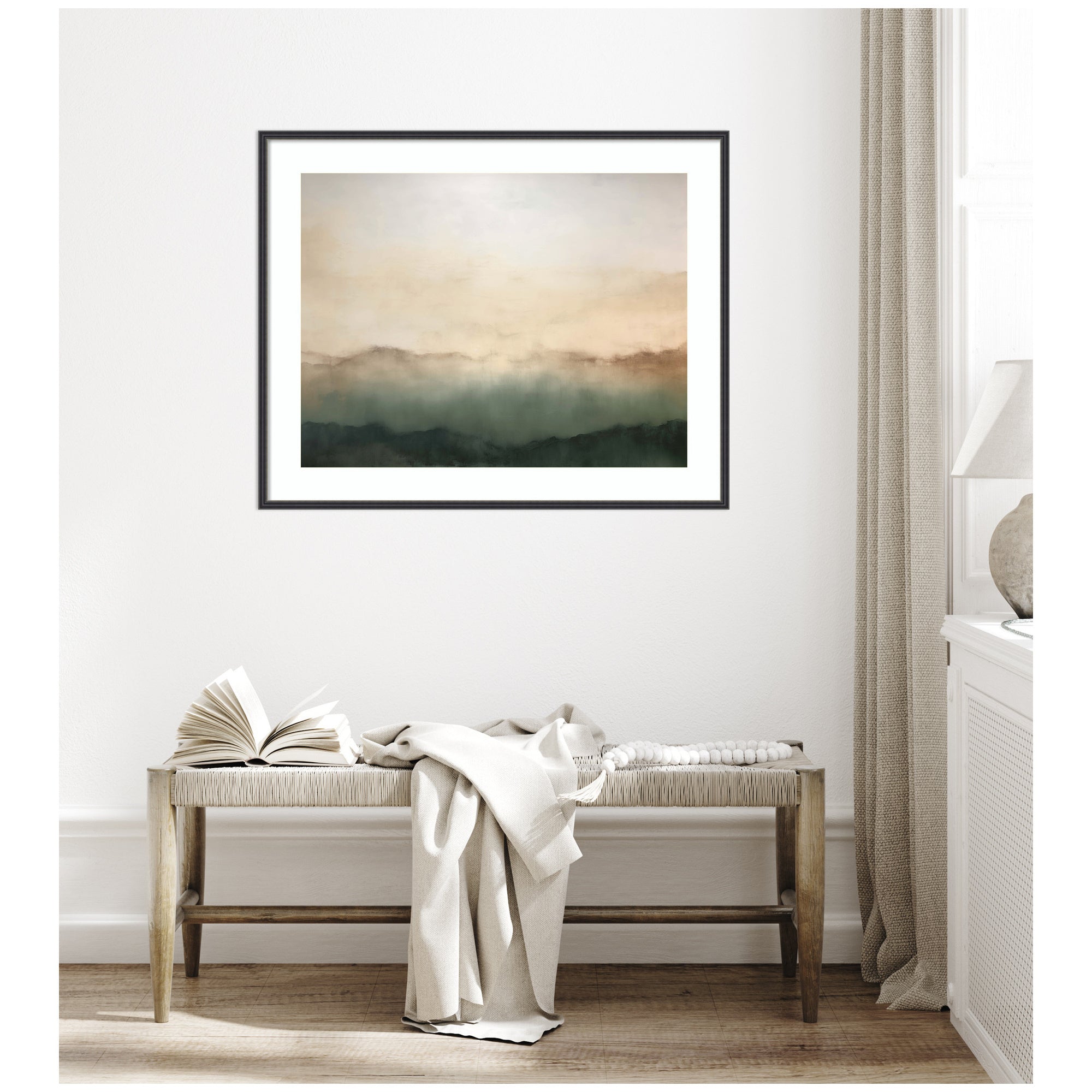 Framed Art Green Mountain Abstract I Horizontal by Amy Lighthall