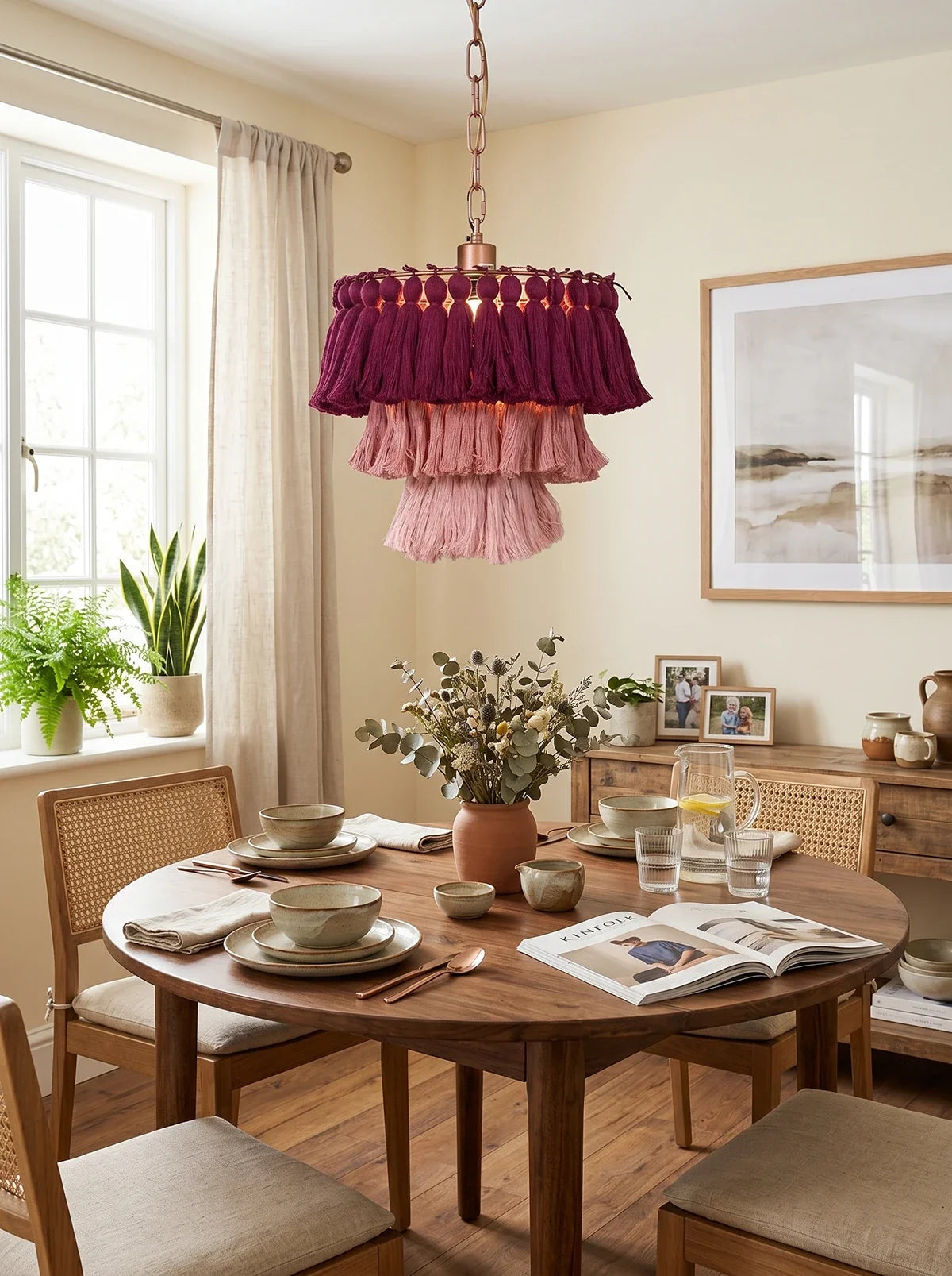 Fela Fabric Tassel Chandelier