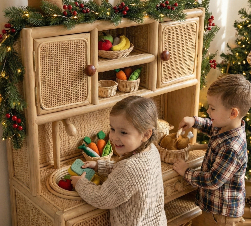 Rattan Montessori Play Kitchen