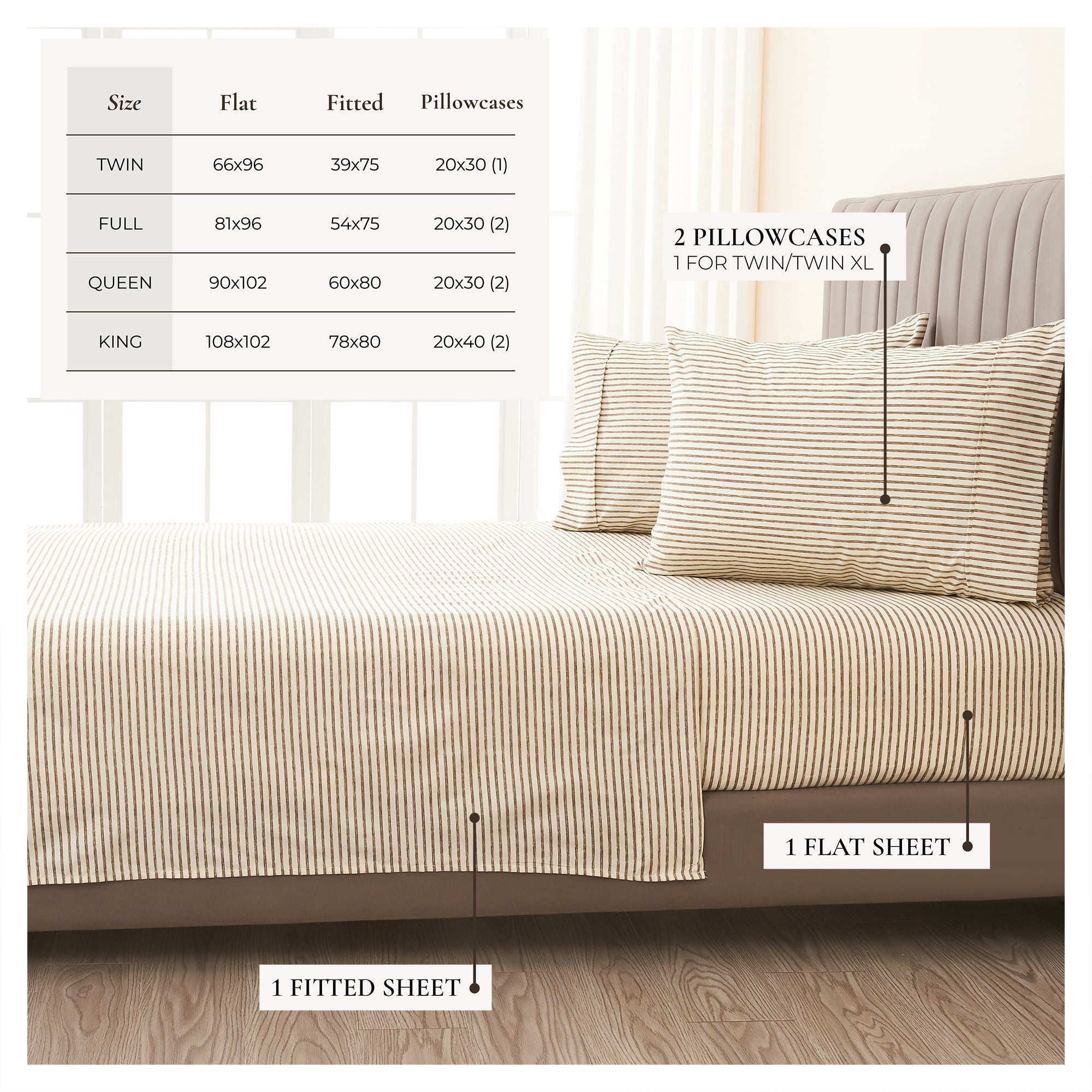 Striped Sheet Set - Evette Collection