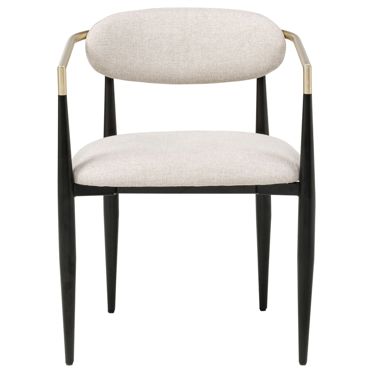 Bradbury Fabric Upholstered Dining Arm Chair Beige (Set of 2)