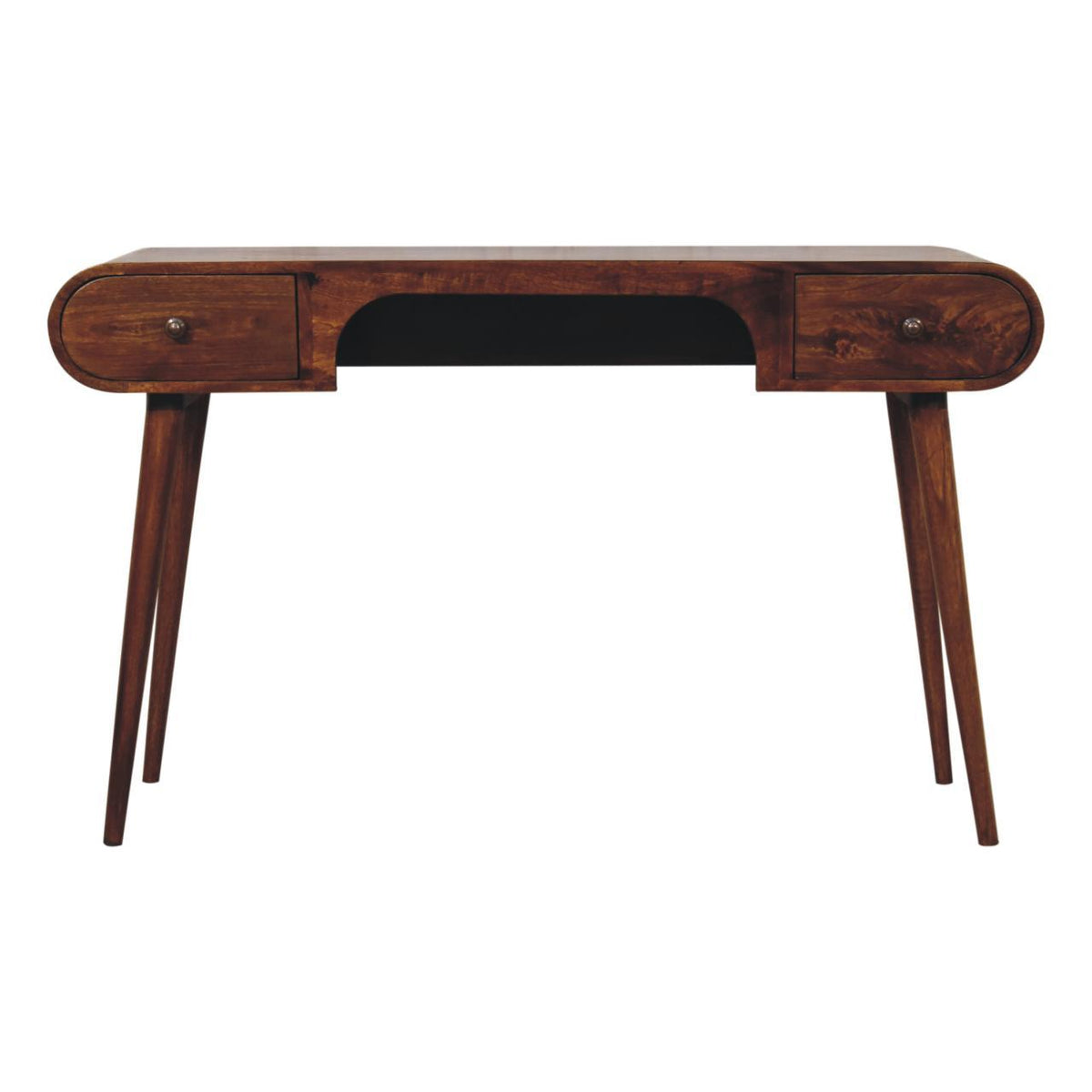 London Solid Mango Writing Desk — Dark Brown